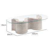 Temple &amp; Webster Willow Travertine-Look Coffee Table
