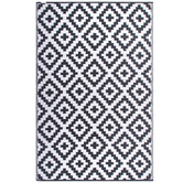 Temple &amp; Webster Grey &amp; White Aztec-Style Outdoor Rug