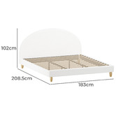 Temple &amp; Webster White Seraphine Boucle Bed