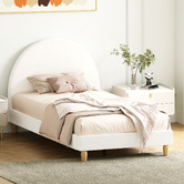 Temple &amp; Webster White Seraphine Boucle Bed