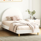 Temple &amp; Webster White Seraphine Boucle Bed