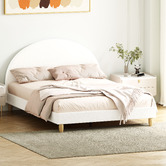 Temple &amp; Webster White Seraphine Boucle Bed