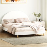 Temple &amp; Webster White Seraphine Boucle Bed