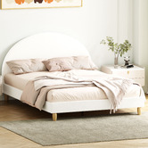 Temple &amp; Webster White Seraphine Boucle Bed