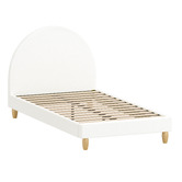 Temple &amp; Webster White Seraphine Boucle Bed