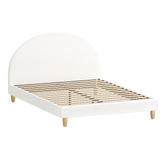 Temple &amp; Webster White Seraphine Boucle Bed