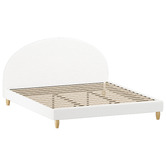 Temple &amp; Webster White Seraphine Boucle Bed