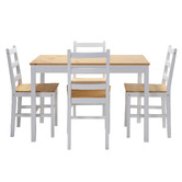 Temple &amp; Webster 4 Seater Abriana Pine Wood Dining Table &amp; Chair Set