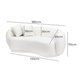 Temple &amp; Webster Millie 3 Seater Rounded Teddy Sofa