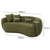 Temple &amp; Webster Millie 3 Seater Rounded Teddy Sofa