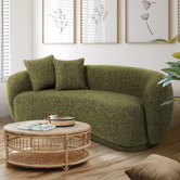 Temple &amp; Webster Millie 3 Seater Rounded Teddy Sofa