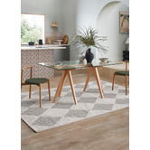 Temple &amp; Webster Rectangular Clear Top 160cm Trestle Dining Table