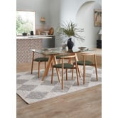 Temple &amp; Webster Rectangular Clear Top 160cm Trestle Dining Table
