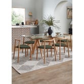 Temple &amp; Webster Rectangular Clear Top 160cm Trestle Dining Table