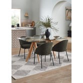 Temple &amp; Webster Rectangular Clear Top 160cm Trestle Dining Table