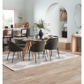 Temple &amp; Webster Rectangular Clear Top 160cm Trestle Dining Table