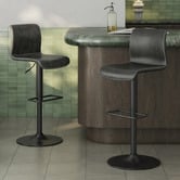 Temple &amp; Webster Boston Faux Leather Adjustable Bar Stools