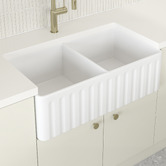 Temple &amp; Webster Bowral Double Fireclay Farmhouse Sink