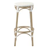Temple &amp; Webster 76cm White Paris PE Rattan Outdoor Cafe Barstool