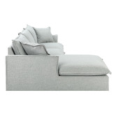 Temple &amp; Webster Cream Softy Premium 3 Seater Slipcover Sofa with Chaise