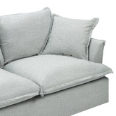 Temple &amp; Webster Cream Softy Premium 3 Seater Slipcover Sofa with Chaise