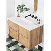 Temple &amp; Webster Cali 900mm Wall Hung Single Vanity with Integrated Basin