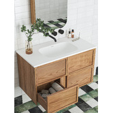 Temple &amp; Webster Cali 900mm Wall Hung Single Vanity with Integrated Basin