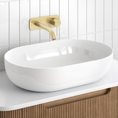 Temple &amp; Webster Sabina 600mm White Oval Ceramic Above Counter Basin