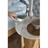 Temple &amp; Webster Anika Mango Wood &amp; Marble Side Table