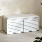 Temple &amp; Webster 2 Seater Malibu Aluminium Outdoor Storage Bench