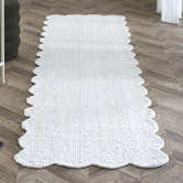 Temple &amp; Webster Rowe Boucle Wool-Blend Scalloped Rug
