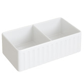 Temple &amp; Webster Bowral 830mm Double Fireclay Kitchen Sink