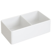 Temple &amp; Webster Bowral 830mm Double Fireclay Kitchen Sink
