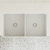 Temple &amp; Webster Bowral 830mm Double Fireclay Kitchen Sink