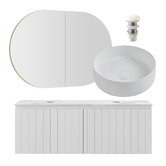 Temple &amp; Webster Belmont 1200mm Double Vanity Package with Oval Shaving Cabinet