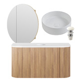 Temple &amp; Webster Nomad 900mm Vanity Package with Round Shaving Cabinet