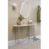 Temple &amp; Webster Sabrina Travertine Console Table