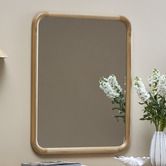 Temple &amp; Webster Romie Curved Wood Wall Mirror