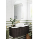 Temple &amp; Webster Clovelly 200mm Brushed Gold Curved Bath/Basin Wall Spout