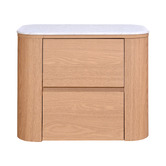 Temple &amp; Webster Carlton Faux Marble Bedside Table