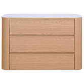 Temple &amp; Webster Carlton Faux Marble 3 Drawer Chest