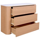 Temple &amp; Webster Carlton Faux Marble 3 Drawer Chest