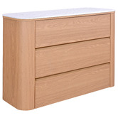 Temple &amp; Webster Carlton Faux Marble 3 Drawer Chest