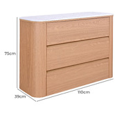 Temple &amp; Webster Carlton Faux Marble 3 Drawer Chest