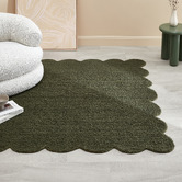 Temple &amp; Webster Rowe Boucle Wool-Blend Scalloped Rug