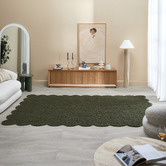 Temple &amp; Webster Rowe Boucle Wool-Blend Scalloped Rug