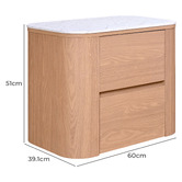Temple &amp; Webster Carlton Faux Marble Bedside Table