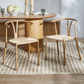 Temple &amp; Webster Elysia Wishbone Replica Metal Dining Chairs