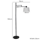 Temple &amp; Webster 155cm Cleo Floor Lamp