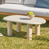 Temple &amp; Webster Byron Travertine-look Outdoor Coffee Table